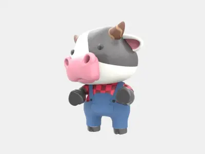 Cute Cow 3D Illustration 3D model purchase