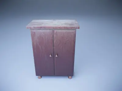 Vintage closet Low-poly 3D model