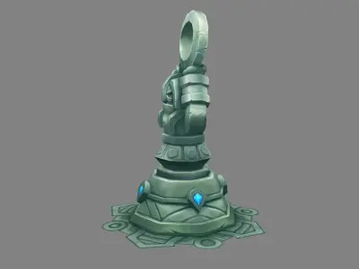 Cartoon humanoid statue arrow tower - Attack Tower Low-poly 3D model