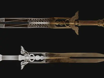 Fantasy Swords Low-poly 3D model