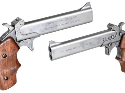 PBR American Derringer Model 6 Low-poly 3D model