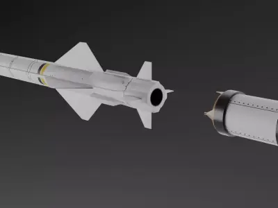 Exocet MM40 Block 3C Low Poly Game-Ready Missile Free 3D model purchase