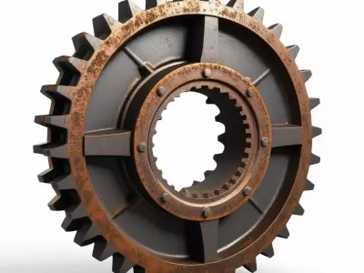 Rusty Industrial Gear Wheel 3D 3D model