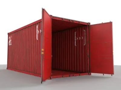 Container 20 ft Low-poly 3D model