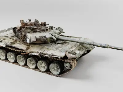 Russian T-90 tank destroyed by Ukrainian army  3D model buy