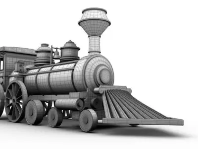 3d train steam locomotive 3D print model