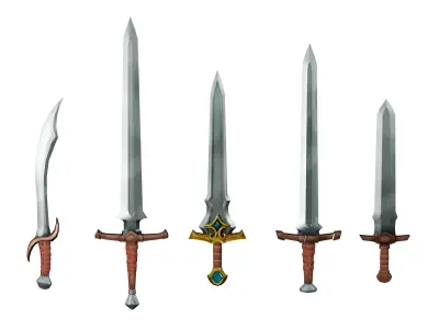 Sword Battle Pack Game Ready Fantasy Weapons Low-poly 3D model