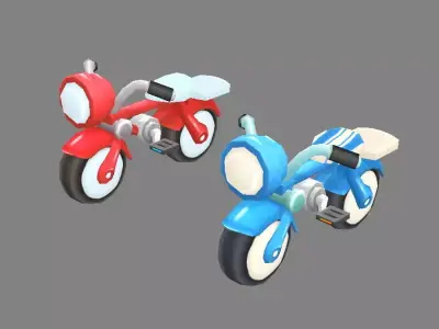 Cartoon kids bicycle Low-poly 3D model