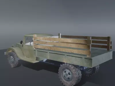 MidPoly Military Cargo Truck 3D Model Low-poly 3D model