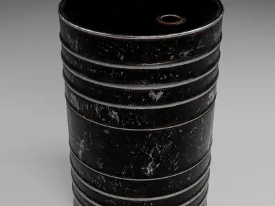 Industrial Oil Barrel Low-poly 3D model