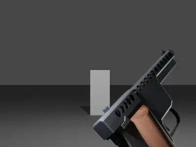Gyrojet pistol Low-poly 3D model