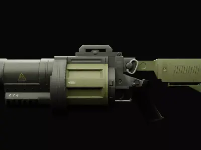 Sci Fi - Grenade launcher Low-poly 3D model