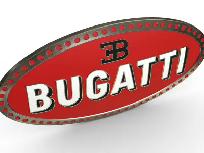 bugatti logo 3D model by 3dlogoman
