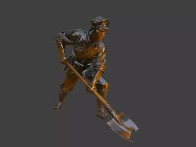 Military sculpture warrior  military battle war hero  soldier 3D print model 5