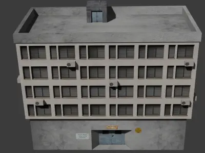 Building Apartment House FBX OBJ BLEND MTL Low-poly 3D model