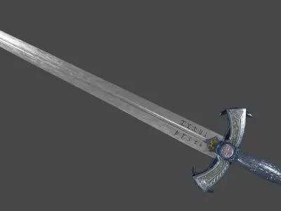 Detailed Excalibur sword Free low-poly 3D model