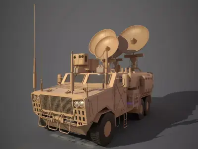 Warfare Vehicle Low-poly 3D model