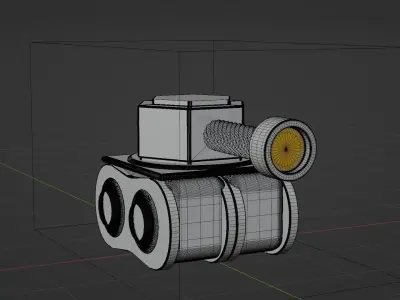 low poly metalic tank 3D model