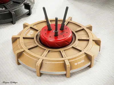 Proximity Land Mine V1 PBR Low-poly 3D model