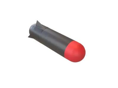 Cartoon Missile v1 001 Low-poly 3D model