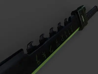 Game Ready necrotic sword Low-poly 3D model