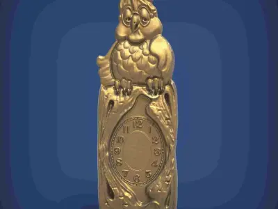Carved clock for 3D printing and CNC 3D print model 26