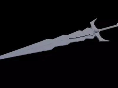 Crimson Sword Low Poly 2720 Tri Count Low-poly 3D model