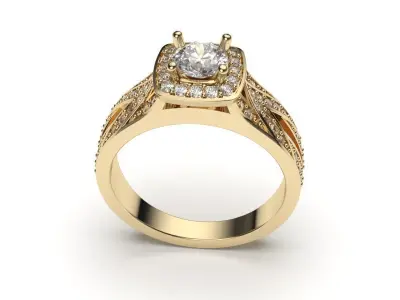 solitaire with ring sizes  8 part S102 3D print model