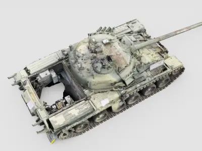 Russian T-72 tank destroyed by Ukrainian army 3D model order