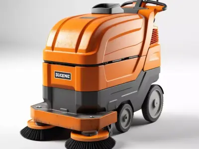 Industrial Floor Scrubber 3D Model 3D model