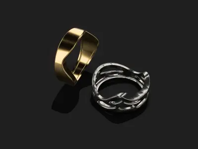 2 piece Married  ring 3D model