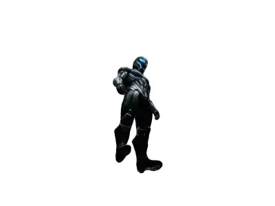 Futuristic Warrior 3D Model - Cybernetic Guardian 3D model 3D model