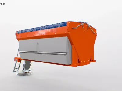 3D Road Salt Spreader  Winter Snow Removal Equipment f Low-poly 3D model