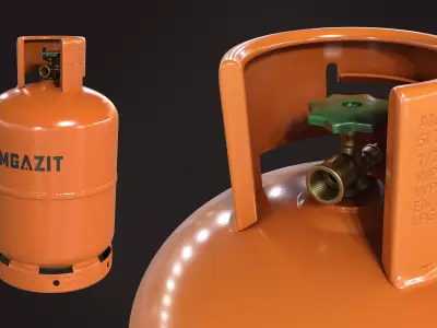 Gas Cylinder Low-poly 3D model 13