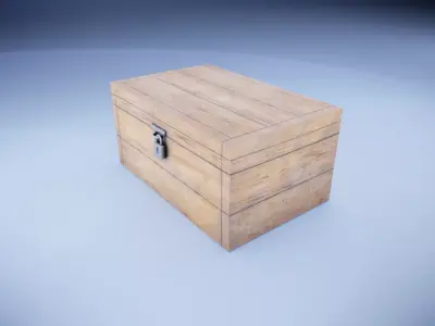 Old wood Box Low-poly 3D model
