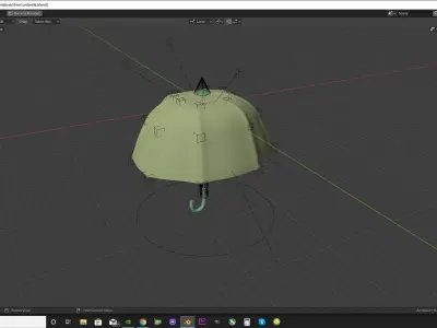 Advanced umbrella rigged for blender  Low-poly 3D model