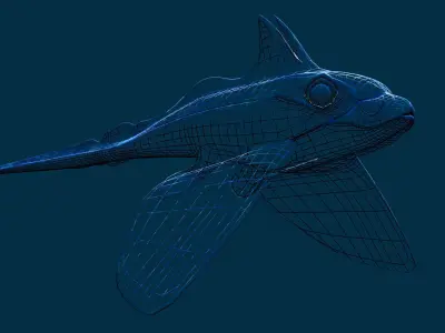 Ghost Shark 3D model Low-poly 3D model