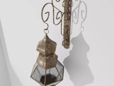 Antique Rustic Wall Hanging Candle Stand Low-poly 3D model