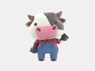 Cute Cow 3D Illustration 3D model 2