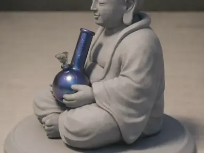 Zen Buddha Herb Grinder-2-Part Magnetic Grinder- MellowVerse 3D print model