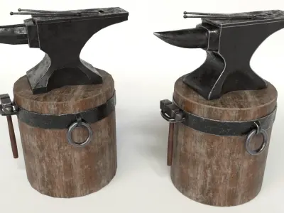 Blacksmith Set Low-poly 3D model