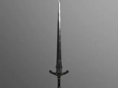 Old sword Low-poly 3D model
