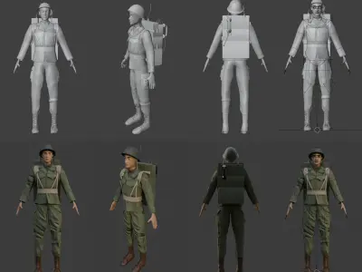Soldiers Modeling 3D model