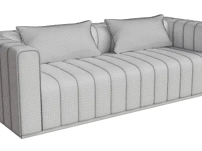 Red Stripe Sofa 3D model