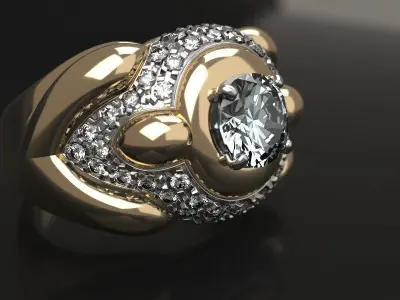 RETRO CAR Ring 3D print model