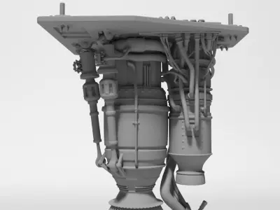 spaceX rocket engine for 3Dprint 3D print model