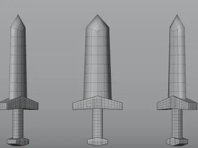 Sword Low-poly 3D model 96