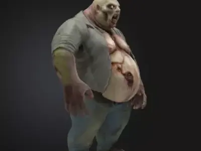 Undead Zombie 3D Model Realistic Horror Figure Free 3D print model get