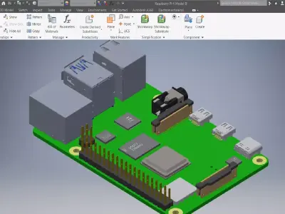Raspberry Pi 4 Model  3D model