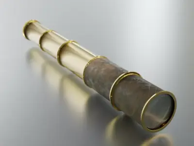 Spyglass Telescope high-poly 3D model